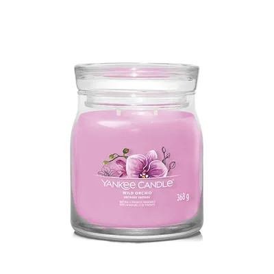 Produktbild von Yankee Candle Wild Orchid, Rund, Violett, Bernstein, Banane, Bergamotte, Hibiskus, Jasmin, Mandarine, Moschus, Orchidee, Palmengewächse,..., 50 h, 1 Stück(e)
