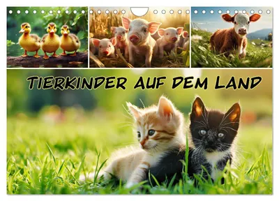 Produktbild von Tierkinder auf dem Land (Wandkalender 2027 DIN A4 quer), CALVENDO Monatskalender
