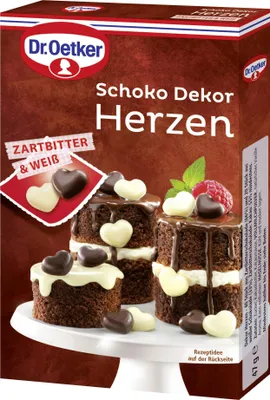 Produktbild von Dr. Oetker Schoko Dekor Herzen (47g Packung)