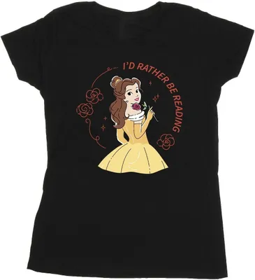 Produktbild von Disney - "Beauty And The Beast I'd Rather Be Reading" T-Shirt für Damen BI11997 (L) (Schwarz)