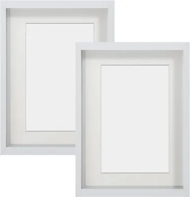 Productafbeelding van 3D Fotolijst Set - Objectenlijst Vulling - Herinneringen Tonen - Met Beige Passepartout - A4 Formaat - Wit