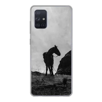 Produktbild von MuchoWow® Handyhülle Schutzhülle Hülle für Samsung Galaxy A51 Pferd - Wolken - Wiese Silikon Softcase Handy Hülle - Schutzabdeckung