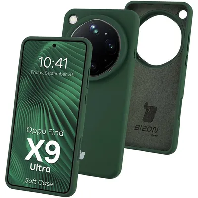 Produktbild von Silikon Handyhülle für Oppo Find X9 Ultra, Bizon Soft Case, Dunkelgrün