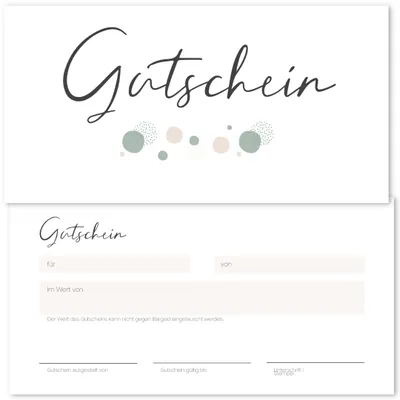 Produktbild von Blanko Gutscheine zum Ausfüllen (50 Stück) Set Gutscheinkarten, Geschenkgutschein für Nagelstudio, Friseur, Massage, Kosmetik | Punkte
