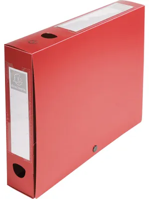 Image de Boîte de rangement A4, 60 mm, PP rouge, lot de 10 pièces