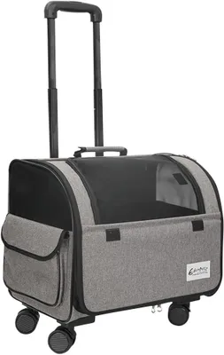 Obrázok produktu pre Prepravné tašky pre psov a mačky, skladacie, rozmer 43x28x34 cm, s odnímateľnými kolieskami, priedušné, vhodné na cestovanie