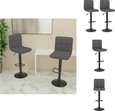 Produktbild von vidaXL Barhocker 2 Stk. Dunkelgrau Stoff - Barhocker
