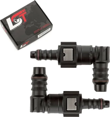 Produktbild von 2x Schnellverschluss mit Gegenstück Set Kraftstoffleitung L-Stück 7,89 * 13 mm