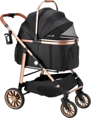 Obrázek produktu pro kočárek pro psy 2 v 1 Fioren - Huisdieren stroller - Reiswagen Hond - Comfort - Pro psy a kočky - Skládací Huisdierwagen s 360° koly - S Boodschappenmand - Hondenbox s Autobevestiging - Max. Nosnost 25 kg