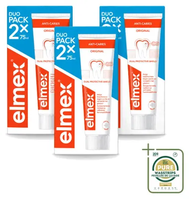 Productafbeelding van 3 x Elmex tandpasta tegen tandbederf met aminfluoride - 75 ml - Voordeelverpakking - 3 stuks
