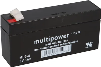 Zdjęcie produktu dla Akumulator kwasowo-ołowiowy Multipower MP3-8 Pb 8V / 3Ah