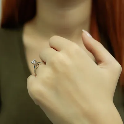 Produktbild von 0,40 Carat Diamant Solitär Ring Antragsring 14 Karat Weißgold