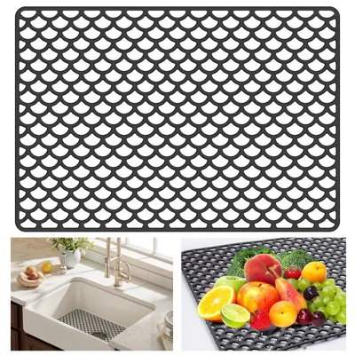 Image de Tapis de protection pour évier de cuisine en silicone, résistant à la chaleur
