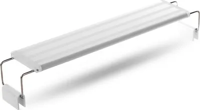 A white LED lamp with silver metal supports, shown against a white background.