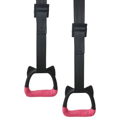 Immagine prodotto di Anelli da ginnastica per bambini, cinghie regolabili con fibbie, fitness indoor e parco giochi domestico, attrezzo per allenamento trazioni