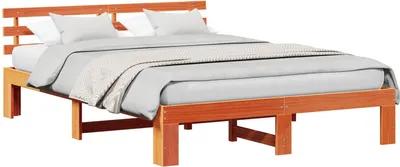 Produktbild von Bettrahmen Wachsbraun 140 x 200 cm Massives Kiefernholz
