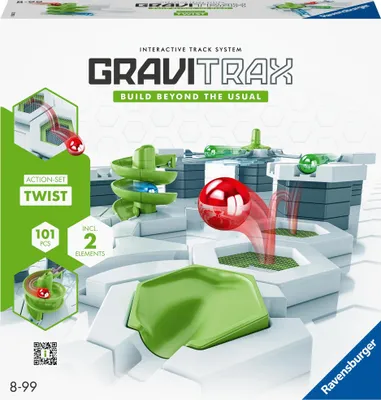 The image shows the packaging of a GraviTrax Action-Set Twist.