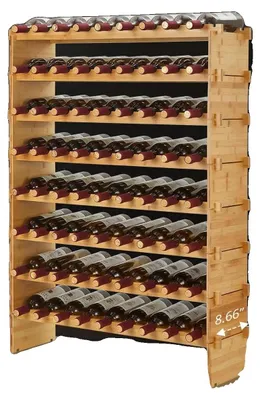 Immagine prodotto di Scaffale per vino, design modulare, capacità fino a 72 bottiglie, 8 ripiani