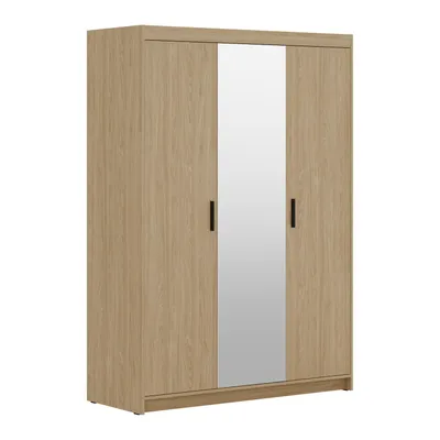 Produktbild von AX LIVING Storicos 3T 3-türiger Kleiderschrank mit Spiegel Geölte Eiche 133 cm