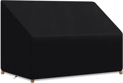 Image de Housse de protection pour banc de jardin, modèle 3 places, dimensions 163 x 66 x 89 cm, en tissu Oxford, imperméable, résistant aux UV, pour une utilisation en extérieur