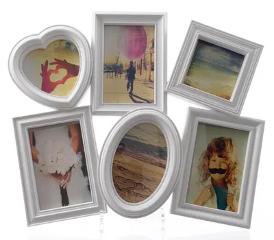 Produktbild von Bilderrahmen Fotorahmen Multirahmen Bildergalerie Herz weiß