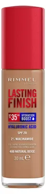 Zdjęcie produktu dla Rimmel Lasting Finish 35h, Buteleczka z pompką, Płynny, Skóra uniwersalna, Nawilżający, Beżowy, Natural Beige