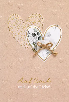 Produktbild von Hochzeit Vermählung Glückwunschkarte mit Umschlag Auf Euch und auf die Liebe