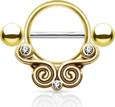 Produktbild von Brustwarzen Piercing Nippelpiercing Brustpiercing Nipple Shield Schild Barbell