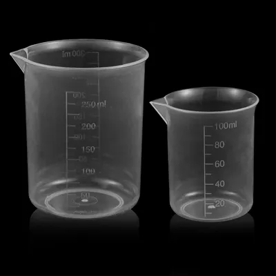 2 Mini-Messbecher transparent 250 ml + 100 ml mit Skala