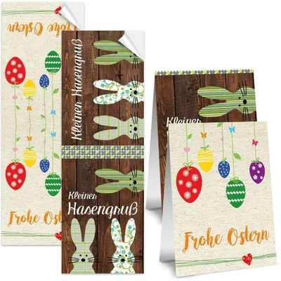 Produktbild von Osteraufkleber SET 2 x 10 FROHE OSTERN Aufkleber 7,2 x 21 cm selbstklebend
