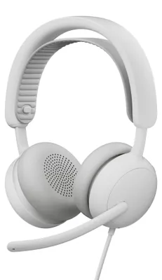 Produktbild von Logitech Zone Wired 2, Kabelgebunden, 20 - 20000 Hz, Anrufe/Musik, 223,5 g, Kopfhörer, Weiß