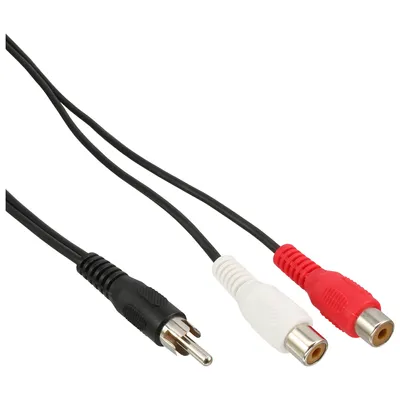 Image de InLine® 89924 Cinch-Y-Kabel, 1x Cinch Stecker zu 2x Cinch Buchse, 0,2m