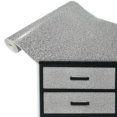 Produktbild von Klebefolie Möbel 45x100 cm - Modena Grau/Silber - Selbstklebende Möbelfolie in Deko-Stil - Folie für Möbel ideal zum Renovieren von Schränken, Türen und Arbeitsplatten
