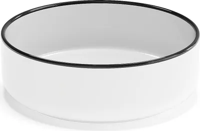 Produktbild von Aufsatzwaschbecken rund - Keramik - Weiß mit schwarzer Umrandung - 36 cm - LENISO II