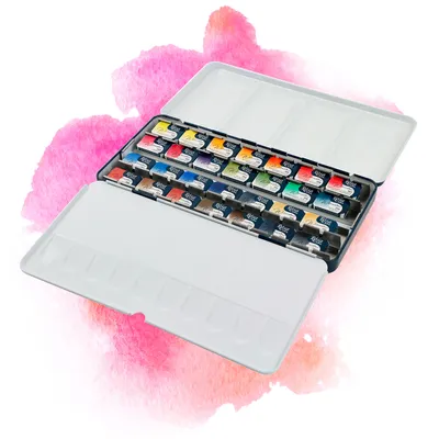 Produktbild von Aquarellfarben 7 Artists 28 Farben Studio | Aquarellfarben Kasten | Aquarellkasten für Künstler | Aquarellfarben Flüssig | Watercolor Aquarelle | Watercolor Paint