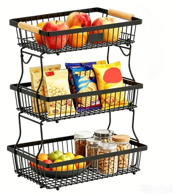 Produktbild von Obstschale Etagere mit 3 Ebenen und Bananenhaltern