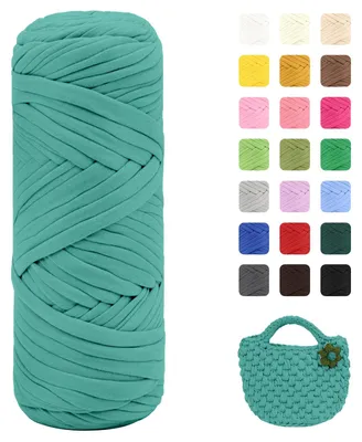 Produktbild von T-Shirt Garn - 200g pro Knäuel (75m) - Zum Häkeln und Stricken von Taschen, Körben und Teppichen - 1er Pack - Farbintensiv
