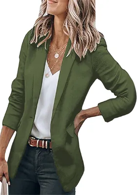 Imagen del producto de Blazer ligero de Damen - Blazer de corte recto, con abertura frontal
