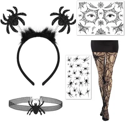 Productafbeelding van Spinnenweb-haarband voor dames - Halloween-kostuum - Uniek gezichtsaccessoire