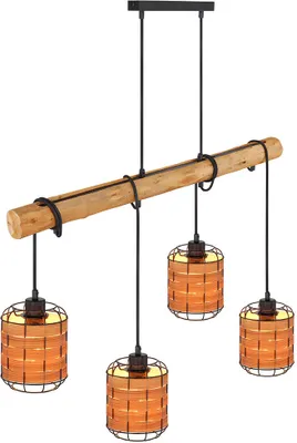 Produktbild von Hängeleuchte, Holzoptik schwarz, braun, H 140 cm