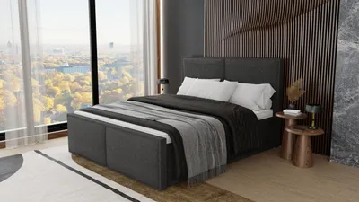 Obrázok produktu pre Hotelová posteľ 140x200 EURIDIKA - tmavo šedá