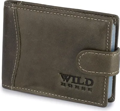 Image de Étui en cuir Wild Horse gris pour cartes et documents
