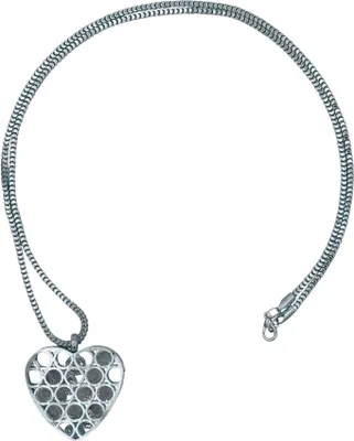 Produktbild von Steuer Modeschmuck Kette Rhodiumfarbener Herzanhänger an Metallkette