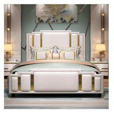Produktbild von Luxus Schlafzimmer Set Design Bett 2x Nachttisch Holz Komplett 3 tlg