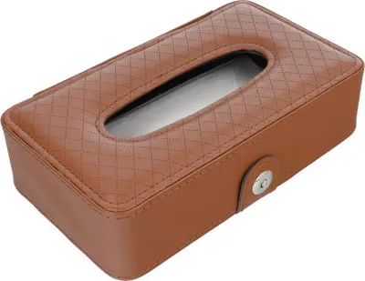 Image de Boîte à mouchoirs avec lanière marron