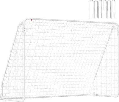 Image de HOMCOM But de football - cage de foot - but d'entrainement dim. 301L x 120l x 200H cm - châssis métal époxy filet PE - piquets inclus - blanc