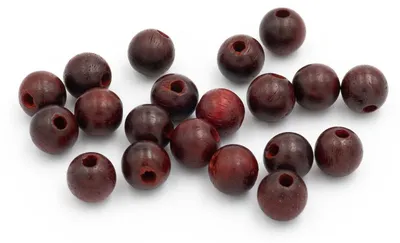 Produktbild von Vintageparts Rosenholzperlen Mahagoni 6 mm, 20 Stück