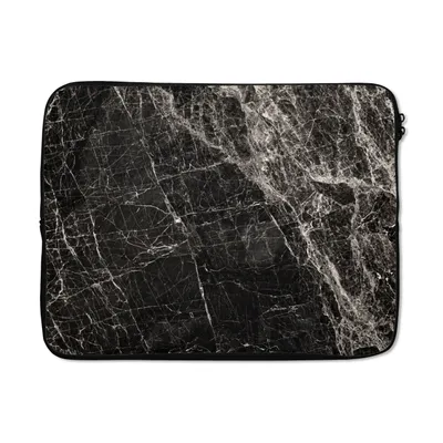 Produktbild von MuchoWow® Laptop Hülle 15 Zoll Steine - Marmor - Schwarz - Weiß Laptoptasche - Laptoptasche - Sleeve - Rundum-Schutz