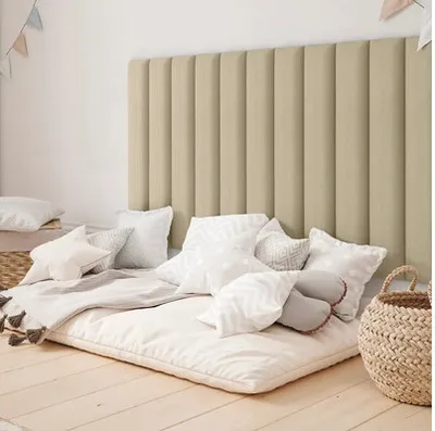 Produktbild von Wandkissen Kordsamt hellbeige Textil-Optik 90 x 15 cm