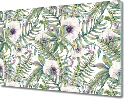 Produktbild von Glas-Herdabdeckplatte Glaskeramikkochfeld-Abdeckung Spritzschutz - 80x52 cm - Weich Floral Kunst
